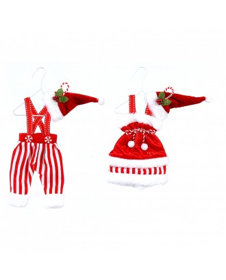 Ornament Mr & Mrs Clothes, rosu/alb, 25 cm - SIMONA'S COOKSHOP